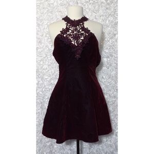 VTG PROM DRESS ZUM ZUM VELVET BURGUNDY SIZE 3-4